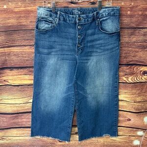 Time and Tru Dark Blue Denim wide leg crops